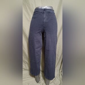 Madewell Dark Gray Emmett Wide Leg Crop Jean Slacks Pants